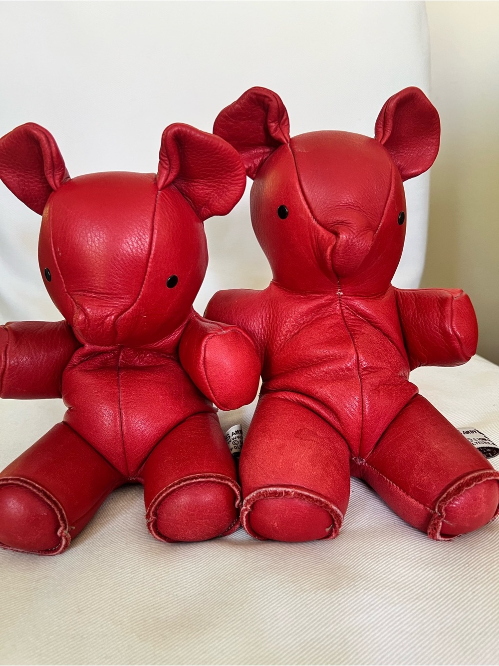 Vintage Red Bear Pair - Sandy Vohr’s Leather Zoo